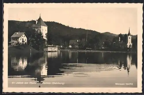 AK St. Jakob am Thurn, Teilansicht mit See