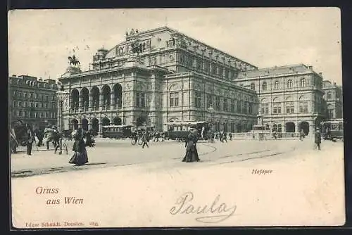 AK Wien, Hofoper, Pferdebahn