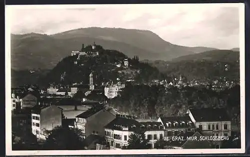AK Graz /Mur, Teilansicht mit Schlossberg