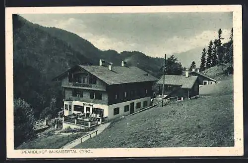 AK Kaisertal /Tirol, Gasthaus Pfandlhof, Bes. Ant. Schwaighofer