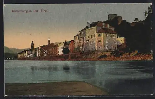 AK Rattenberg a. Inn, Teilansicht vom Flussufer aus