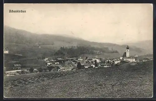 AK Achenkirchen, Ortsansicht vom Feld aus
