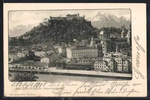 AK Salzburg, Blick vom Kapuzinergarten