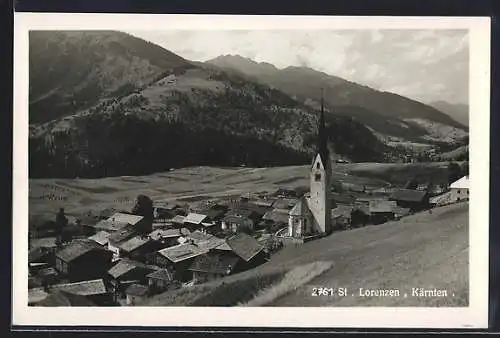 AK St. Lorenzen /Kärnten, Ortsansicht aus der Vogelschau