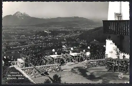 AK Salzburg, Aussicht vom Restaurant Hübner`s Salzburger Kobenzl