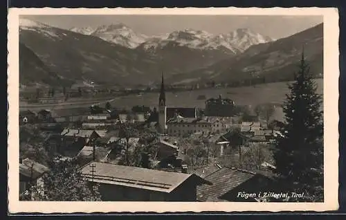 AK Fügen /Zillertal, Ortsansicht aus der Vogelschau