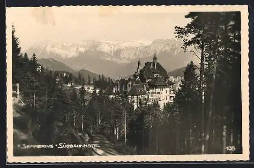 AK Semmering, Südbahnhotel mit Umgebung