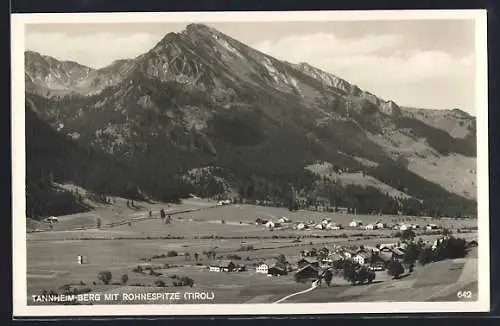 AK Tannheim-Berg /Tirol, Ortsansicht mit Rohnespitze