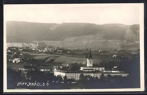 AK Schlägl /O. Ö., Stift und Ort aus der Vogelschau