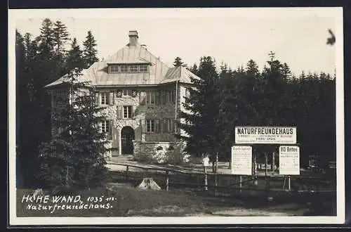 AK Hohe Wand, Das Naturfreundehaus
