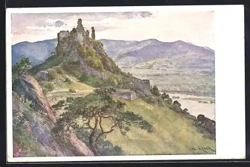 Künstler-AK Emil Czech: Dürnstein a. d. Donau, Wachau