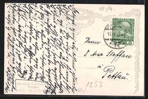 Künstler-AK Emil Czech: Dürnstein a. d. Donau, Wachau