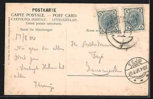 AK Innsbruck, Triumphpforte mit Strassendurchblick