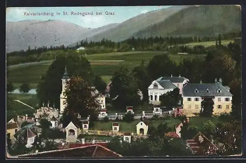 AK St. Radegund / Steiermark, Kalvarienberg aus der Vogelschau