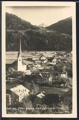 AK Zell am Ziller, Ortsansicht gegen das Gerlostal