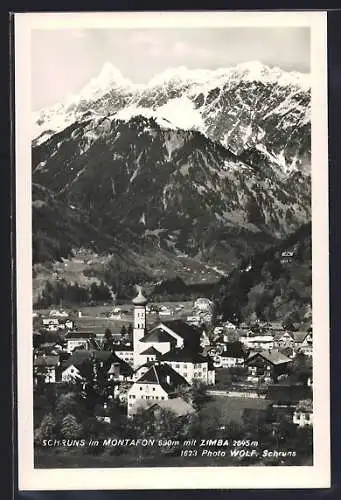 AK Schruns im Montafon, Totalansicht mit Zimba
