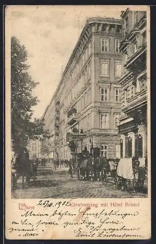 AK Wien, Kärntnerring mit Hotel Bristol