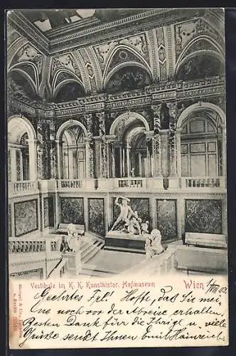 AK Wien, Hofmuseum, Vestibule, Innenansicht