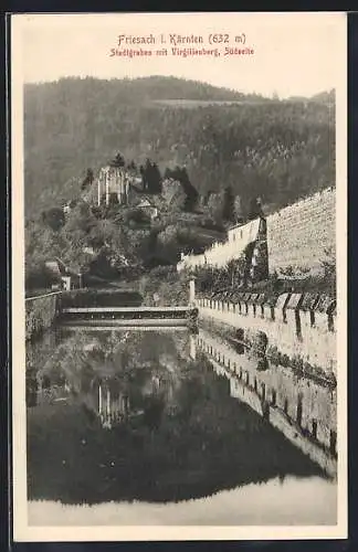 AK Friesach i. Kärnten, Stadtgraben mit Virgilienberg, Südseite