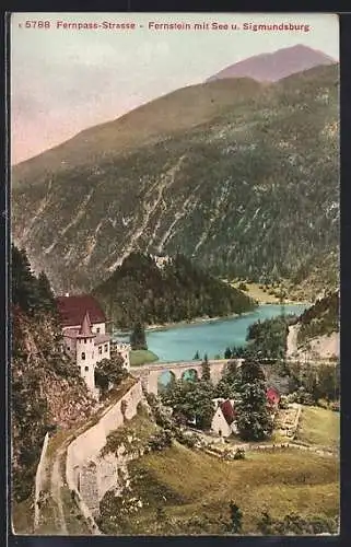 AK Fernstein, Totalansicht mit See und Sigmundsburg