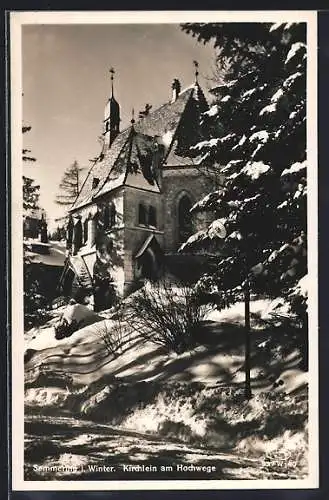 AK Semmering, Kirchlein am Hochwege im Winter
