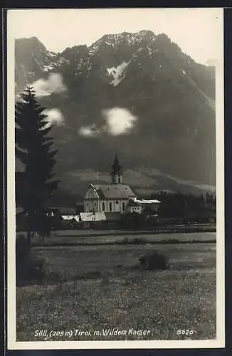 AK Söll /Tirol, Kirche mit Wildem Kaiser