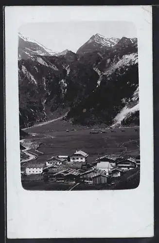 AK Hintertux /Zillertal, Gesamtansicht mit Bergpanorama aus der Vogelschau