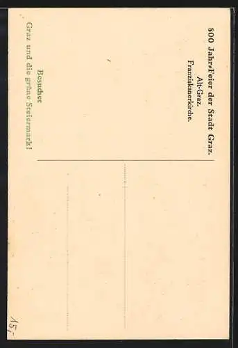 Künstler-AK Graz, Alt-Graz, An der Franziskanerkirche