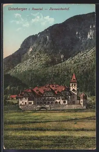 AK Ferlach, Unterbergen i. Rosental, Blick auf den Karawankenhof