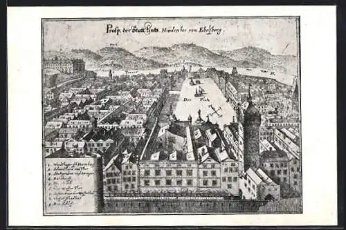 Künstler-AK Linz, Hauptplatz im Jahre 1654