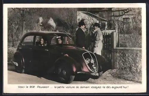 AK Voici la 202 Peugeot..., Autoreklame