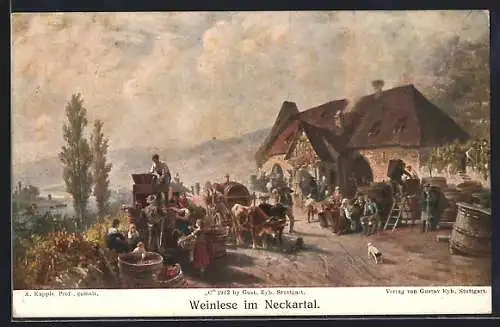 AK Weinlese im Neckartal, Weinbauern bringen Ernte ein