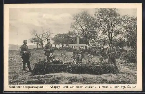 AK Cheppy, Grab von einem Offizier und 3 Mann von IR 92