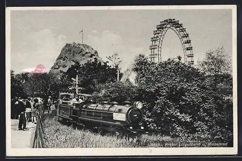 AK Wien, Prater Liliputbahn und Riesenrad