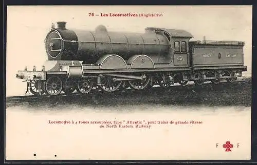 AK Les Locomotioves Angleterre, Locomotive à 4 roues accouplées, type Atlantic