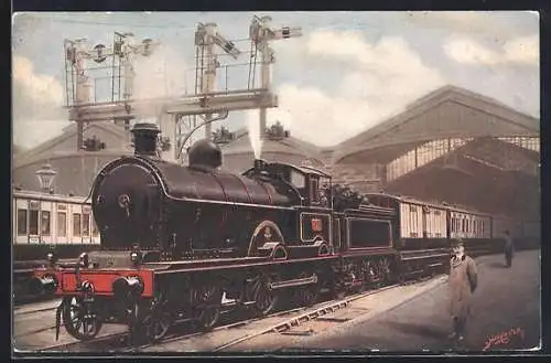AK Scotch Express leaving Euston, L. & N.W. Rly., englische Eisenbahn