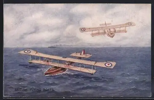 AK British Flying Boats, Britische Wasserflugzeuge