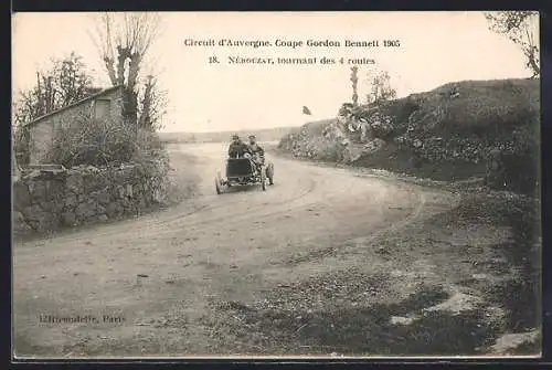 AK Circuit d`Auvergne, Coupe Gordon Bennett 1905, Nébouzat, tournant des 4 routes