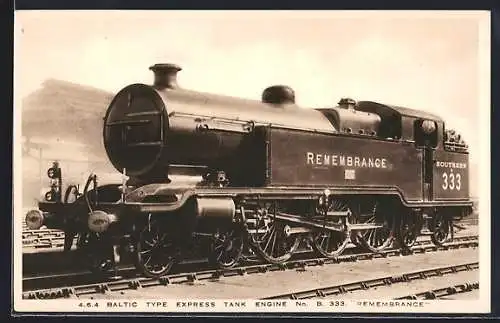 AK Remembrance Baltic Type Express Tank Engine No. B.333, englische Eisenbahn