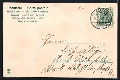 Künstler-AK Alfred Mailick: Pfingsten, Marienkäfer auf Laubzweigen