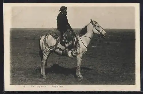 AK Un baqueano, argentinischer Reiter, Gaucho