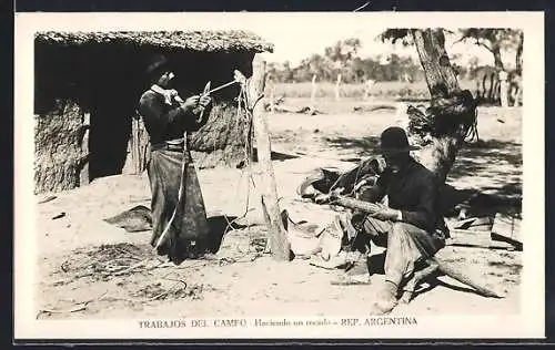 Foto-AK Argentinien, Trabajos del Campo, Haciendo un recado, Südamerika