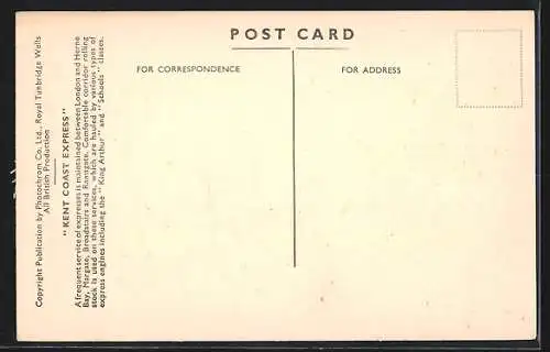 AK englische Eisenbahn the Kent Coast Express in voller Fahrt