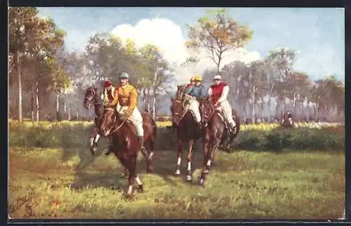 AK Steeplechasing, Jockeys auf ihren Pferden, Pferdesport