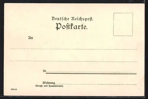 Künstler-AK Karlsruhe, Residenz-Schloss