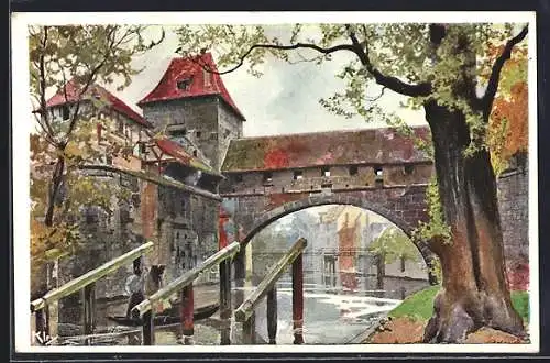 Künstler-AK Heinrich Kley: Nürnberg, Bayerisches Jubiläums Landesausstellung 1906, Kasematten