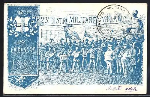 AK 23. Distrutto Militare Milano, La Classe 1882