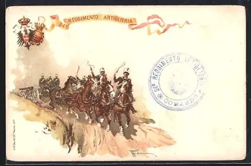 AK Soldaten zu Pferde, 24o Reggimento Artiglieria