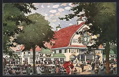 AK München, Bayrische Gewerbeschau 1912, Grosse Bierhalle im Vergnügungspark