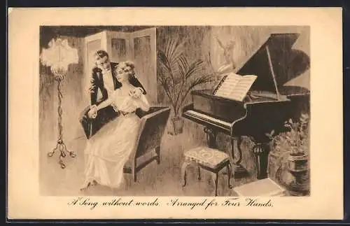 Künstler-AK James Henderson + Sons Nr. 126 / 885: A Song without words, Arranged for four Hands